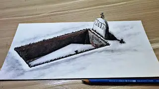 How to Draw a 3D Grave Hole and Coffin 3D Trick Art
