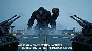 Ape King vs Giant Python: Protecting the Military Airport - The Monster Battles!