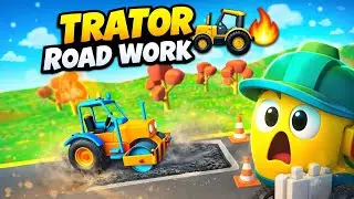 Tractor Road Work 🚜🔥 | Fun Construction Game | GameX Arena