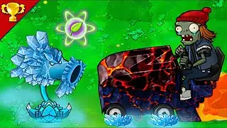 Plant vs Zombies  Primordial Ice Pea in Fire Ice World  New Lava Zomboni
