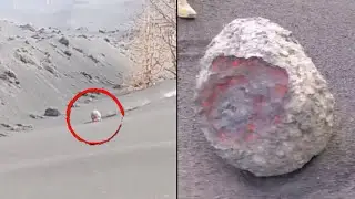 Volcano Shoots Lava Bomb
