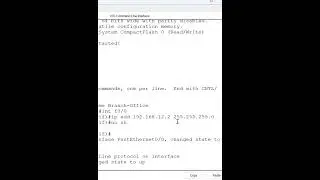 How to Configure Router interface of Branch office in CISCO Packet Tracer?