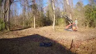 Mulching thick vines and underbrush