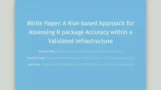 Implementing a Risk-based Approach to R Validation