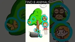 FIND 8 ANIMALS 🐛 // brain game ||| BHIMRAJ , Krish nirmal ||| #shorts #game