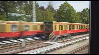 Germany, Berlin, S-Bahn train ride from to Frankfurter Allee