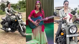 Keerthy Suresh Bike Driving on Movie Sets | Tamilnadu CM Son Udhayanidhi Stalin | #KeerthySuresh