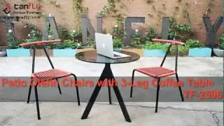 Modern Patio Garden Balcony  Olefin Rope Chairs with Coffee Table