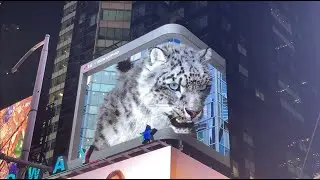 Snow Leopard 3D Times Square Billboard New York City - LG Global Endangered Species Series