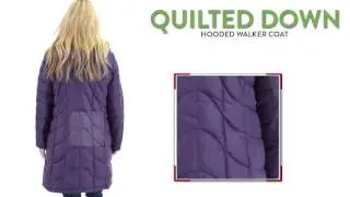 Quilted Down Hooded Walker Coat - Insulated (For Women)
