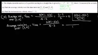 CalculusI: Average velocity and Instantaneous velocity using limit definition