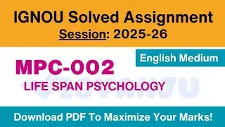 IGNOU MPC 002 Solved Assignment 2025-26 English Medium | IGNOU MAPC Solved Assignment 2025-26