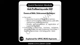 UPSC/JKAS REVISION POST &mdash; Anti-Profiteering under GST 🧠 #upsc #jkas #upscpreparation #upsc2025