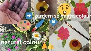 Natural colour se flower painting| गार्डन से बनाया colour |#garden colour #art #drawing #artdrawing 