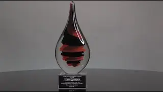 Red & Black Swirl Art Glass Award 2285 with Free Personalization