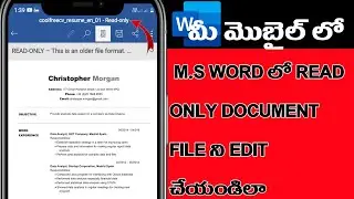 How to edit read only file in ms word through android mobile #mswordinmobile