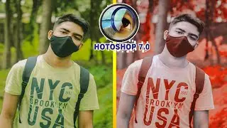 🔥Red Background Colour Gradding in photoshop 7.0😱 photo editing tutorial .