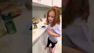 Making pink lemonade with Athena! 