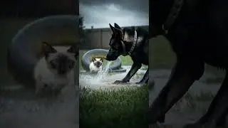 Soaked but Not Stopped&mdash;Dog Defeats Snake to Save Kitten#wetdogrescue #heroicscene #kittenstory