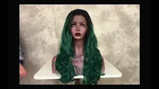ReadyWig Green Body Wave Dark Roots Synthetic Lace Front Wig 24 Inches