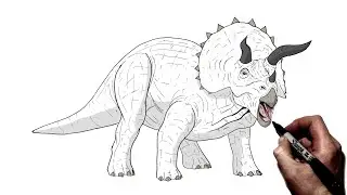 How To Draw Triceratops | Step By Step | Jurassic World
