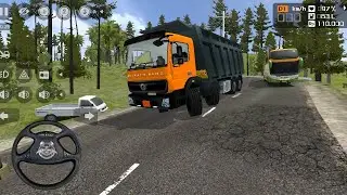 BharatBenz Tipper Flying on Mountain Road |Off-Road Truck Simulator  | bus simulator indonesia 