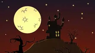 An animation of a Halloween Haunted Castle | 4K | FREE TO USE