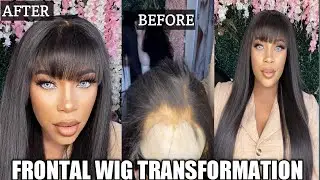 HOW TO GET THE PERFECT FRINGE BANG| OLD FRONTAL WIG TRANSFORMATION