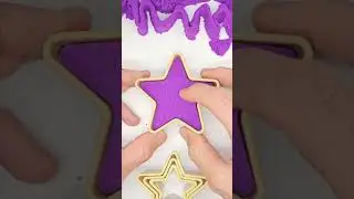 Cutting shapes into purple kinetic sand | visually satisfying | kinetic sand cutting 266 #asmrsand