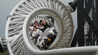 Intamin 10 Inversion Roller Coaster Sik - Flamingo Land - Front Row - POV