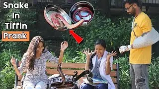 Snake In Tiffin Box Girls 🤣 Reaction | #prank #snakevideo