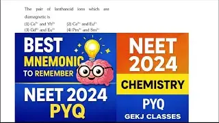 NEET 2024 Chemistry PYQ &ndash; Most Repeated Concept