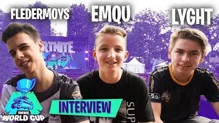 14 YEARS old and at the Fortnite World Cup! Interview with Fledermoys, Lyght, and Emqu from NEW Y...
