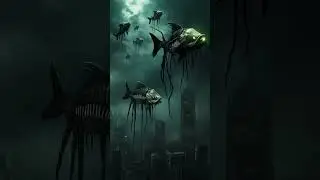 Zombie Fish - Dark Sky In Ruined City #horror #zombienightmare  #dark