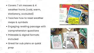 Types of Clouds & Severe Weather Activities & Differentiated Worksheets