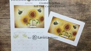 Подсолнухи в августе от Джо Райс #laviniastamps #cardmakingvideo #calendar