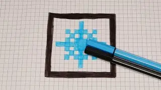 DIY Handmade Drawing Pixel Art | How to draw a cute Snowflake | Easy Christmas Draw with Me