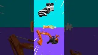 Matching Toyota Fortuner And Excavator #shorts #animation #puzzle
