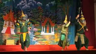 Ramayana, Phralak Phralam Royal Theater, Luang Prabang. Episode 1: Mount Meru. Monkeys & Giants.