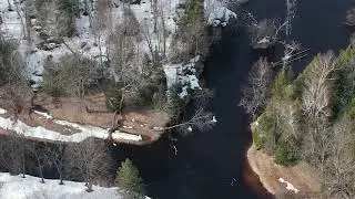 Ariel Drone Footage of the Manistique River in Germfask, MI Spring 2023