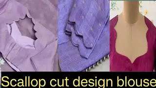 Scaloop design blouse cutting and stitching