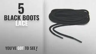 Top 5 Black Boots Lace [2018]: 54 Inch Coal Black Rugged Wear Professional Boot Laces Round Long