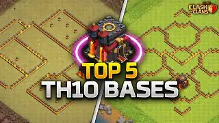 TOP 5! BEST TH10 Base Link 2025 | NEW Town Hall 10 Trophy, War, Hybrid & Farm Bases | Clash Of Clans