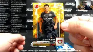 7/12/2021 20/21 Topps Chrome Sapphire Bundesliga Soccer Hobby Box Random Teams #1