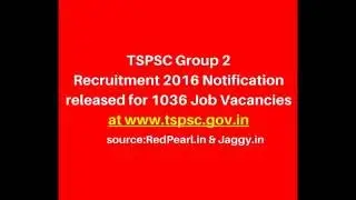 TSPSC Group 2 Vacancy | Telangana PSC Group 2 Notification 2016 | RedPearl