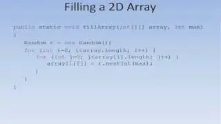 Java #13 - 2D arrays