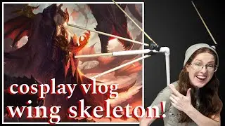 Making cosplay wings - the skeleton! | studio vlog 008