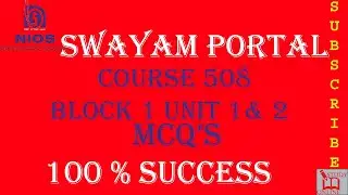 508 unit 1 and unit 2 mcq swayam