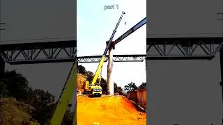 350 Ton Crane Lifting 20 Ton Railway Girder | Massive Machine at Work 🏗️🚆