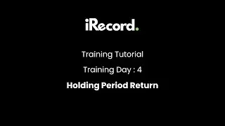 iRecord Software I Reports : Holding Period Return
